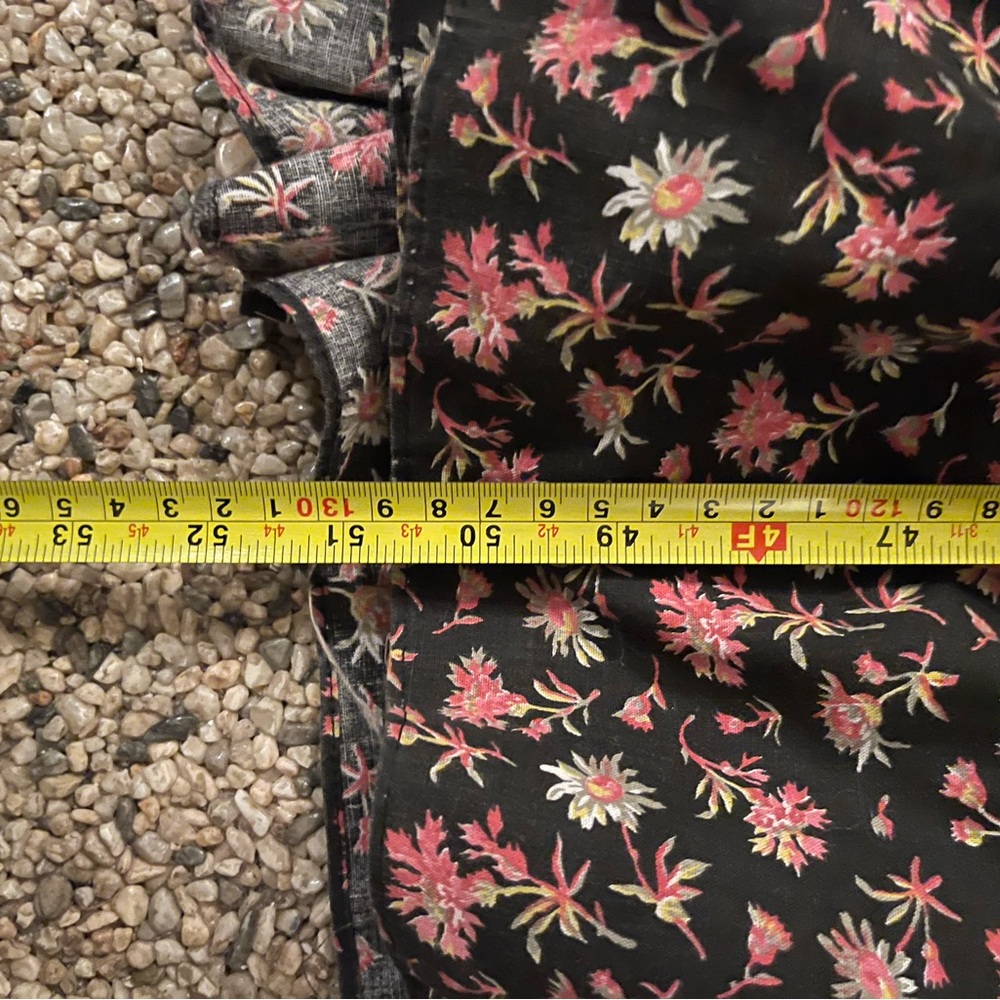 Vintage Dress Lace Up Floral Long Dress Zip Up Back Arm pit to arm pit 13-14”. - Picture 9 of 13